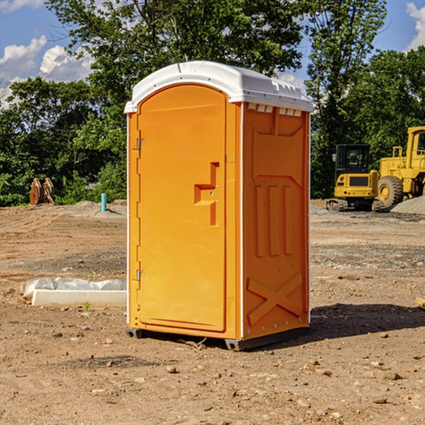 how often are the portable restrooms cleaned and serviced during a rental period in Beryl Junction